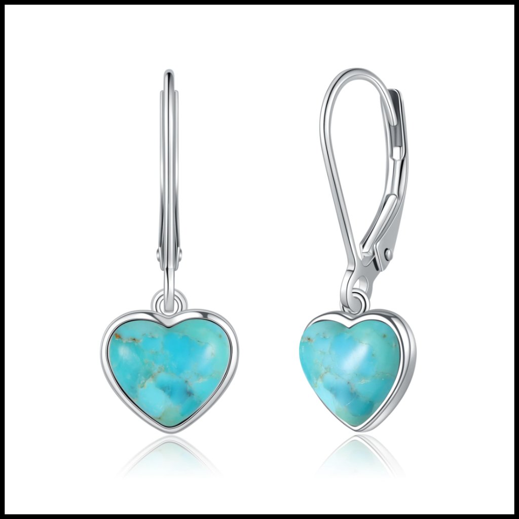 Sterling Silver Leverback Dangle Earrings Elegant Hypoallergenic Heart Shape